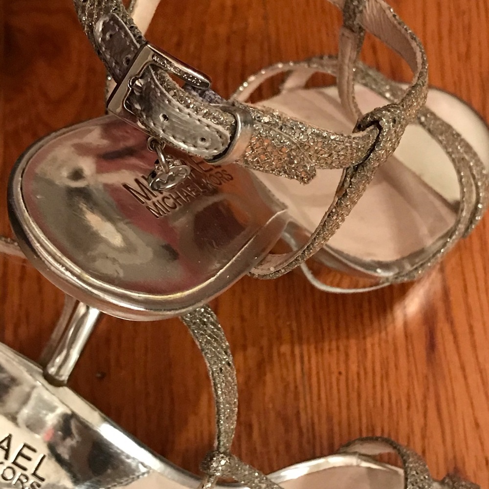 Michael Kors T-Strap Heels, Silver - Picture 4 of 5